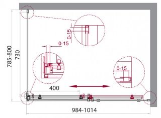 Душевой уголок BelBagno прямоугольный хром ACQUA-AH-1-100/80-C-Cr